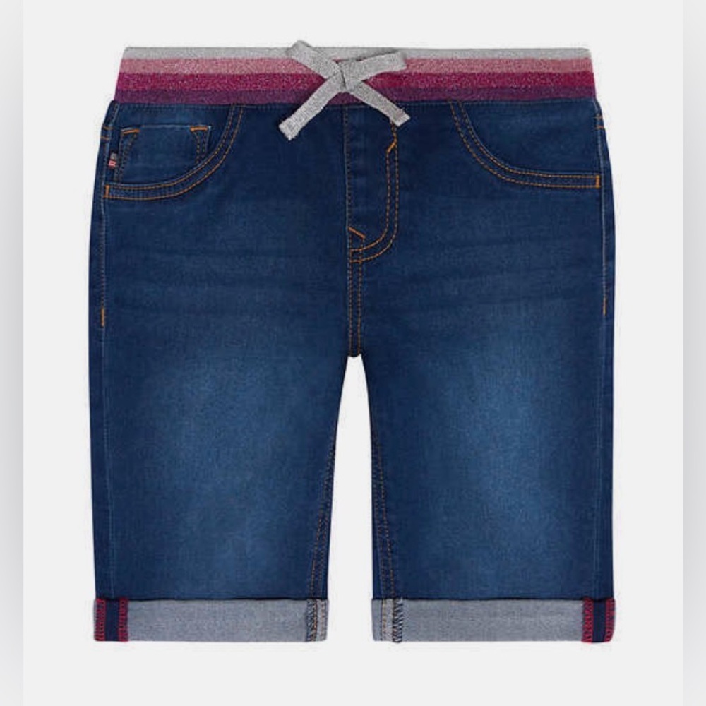 Vigoss The Thompson Girls Dark Washed Denim Shorts Long Bermuda Length Size 9/10